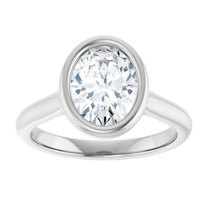 Bella Platinum  2 CT Oval Engagement Ring