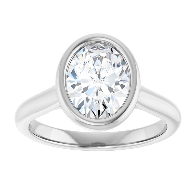Bella 18K White  2 CT Oval Engagement Ring