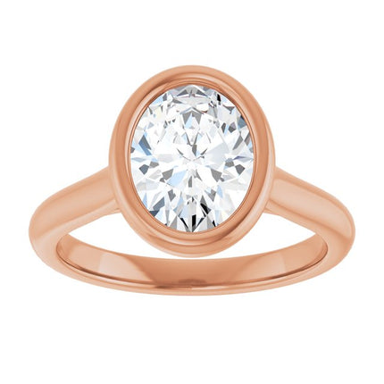 Bella 18K Rose  2 CT Oval Engagement Ring