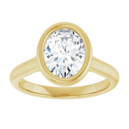 Bella 14K Yellow  2 CT Oval Engagement Ring