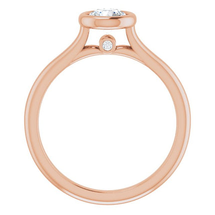 Bella 18K Rose  1/2 CT Round Engagement Ring