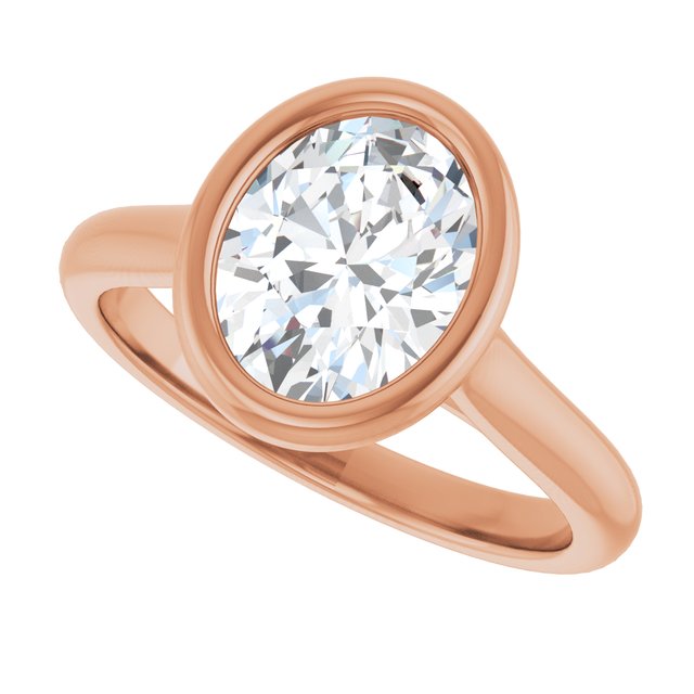 Bella 18K Rose  2 CT Oval Engagement Ring