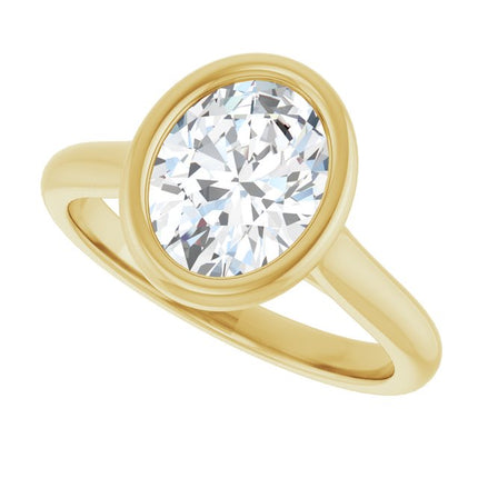 Bella 14K Yellow  2 CT Oval Engagement Ring