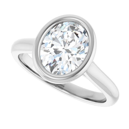 Bella 14K White  2 CT Oval Engagement Ring