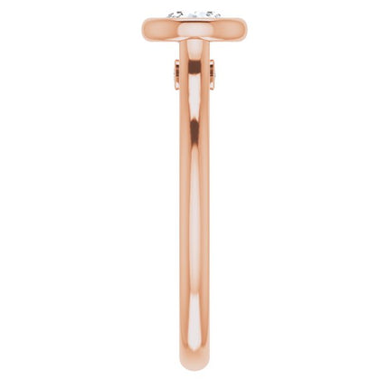 Bella 14K Rose 1/2 CT Round Engagement Ring