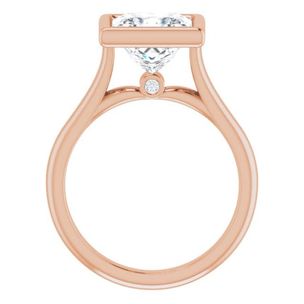 Bella 18K Rose  3 CT Princess Engagement Ring