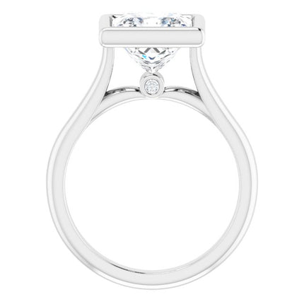 Bella 14K White  3 CT Princess Engagement Ring