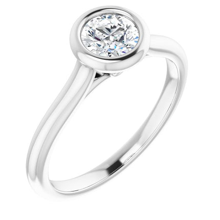 Bella 18K White  1/2 CT Round Engagement Ring
