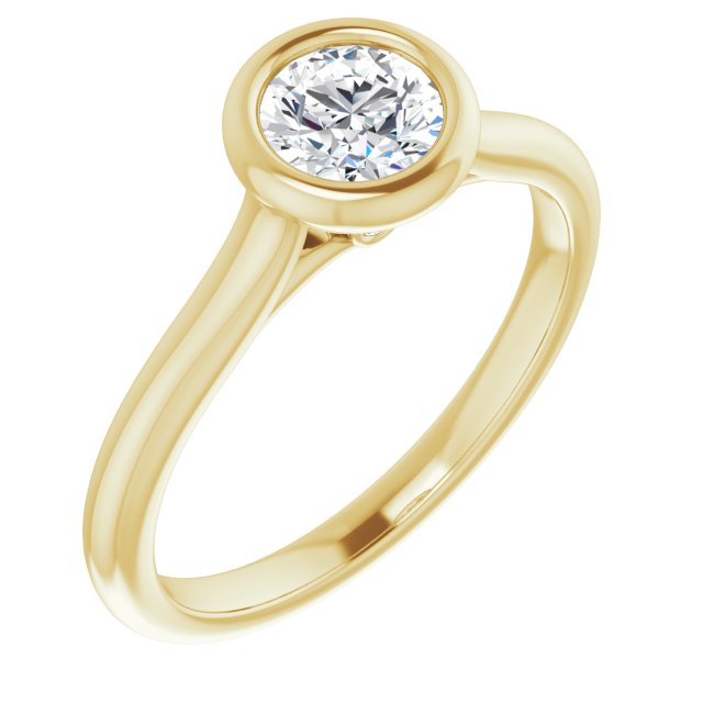Bella 14K Yellow  1/2 CT Round Engagement Ring