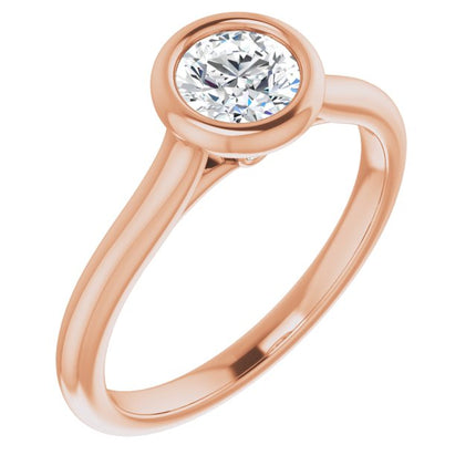 Bella 18K Rose  1/2 CT Round Engagement Ring