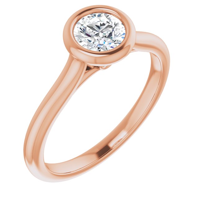 Bella 18K Rose  1/2 CT Round Engagement Ring