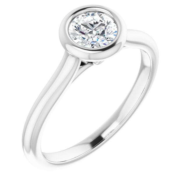 Bella Platinum  1/2 CT Round Engagement Ring