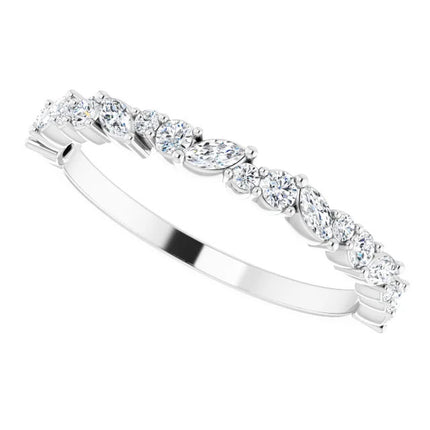 2/5 CTW Anniversary Band with Marquises and Round Diamonds