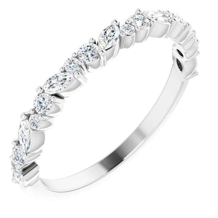 2/5 CTW Anniversary Band with Marquises and Round Diamonds