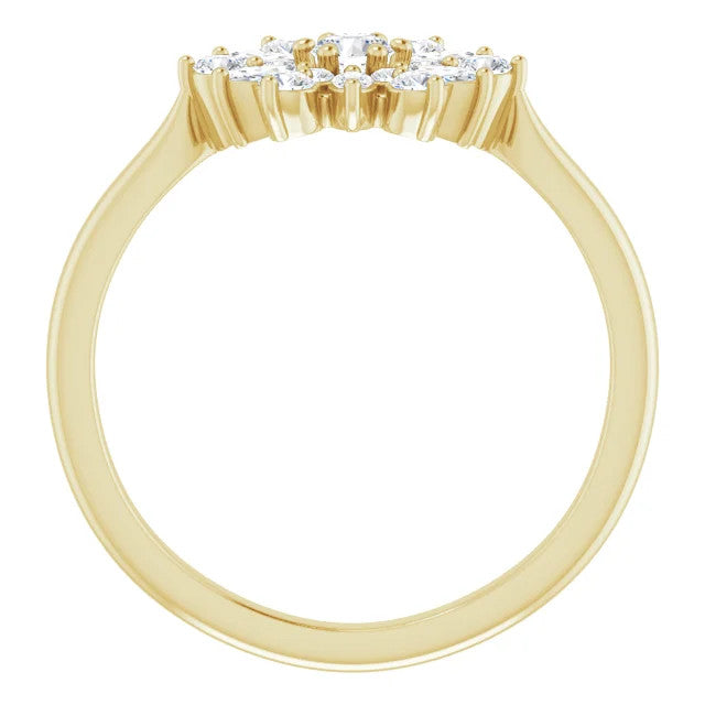 14K Diamond Vintage-Inspired Ring