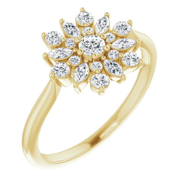 14K Diamond Vintage-Inspired Ring