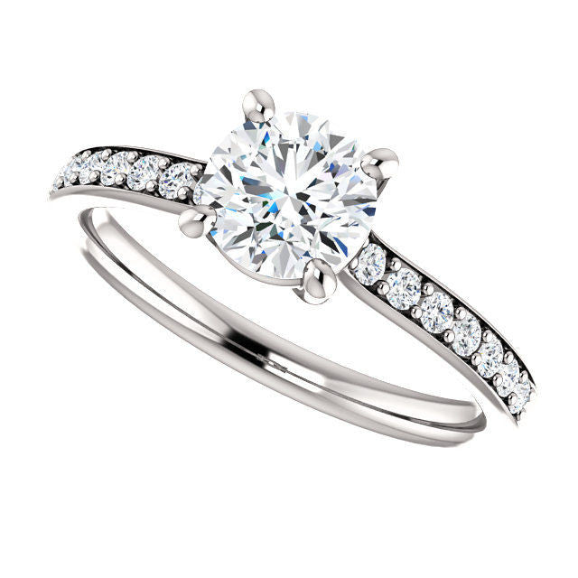 14Kt White Gold Diamond Engagement Ring