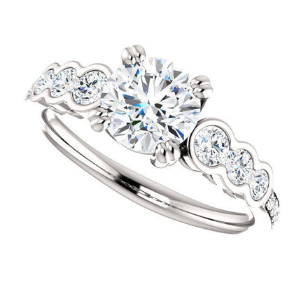 White Gold Diamond Accent Engagement Ring