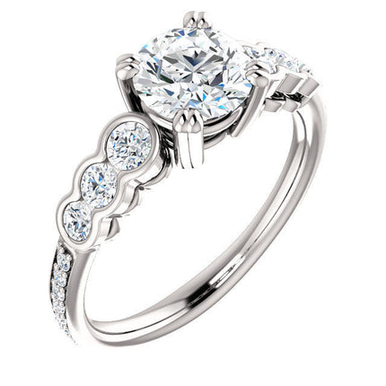 White Gold Diamond Accent Engagement Ring
