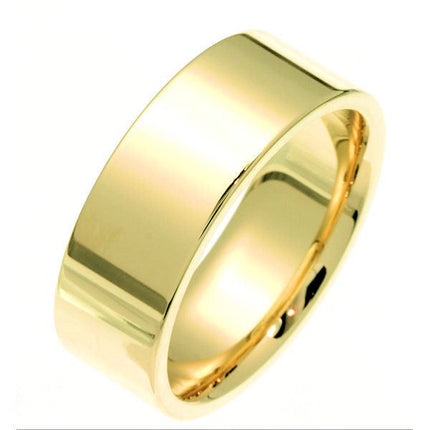 Yellow Gold 8.0 mm Flat Comfort Fit Wedding Band