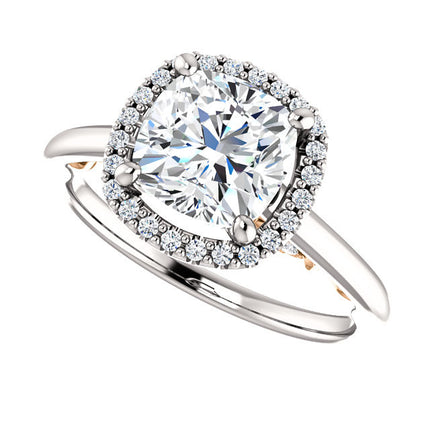 Cushion Cut Halo Engagement Ring