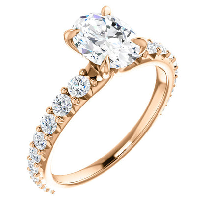 Rose Gold Oval Diamond Engagement Ring