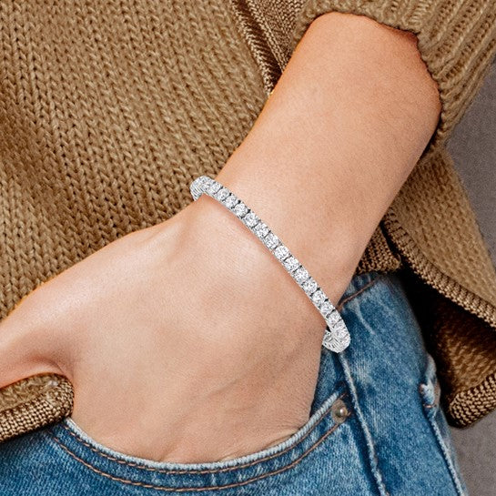14K White Gold 11.65ctw Lab Grown Tennis Bracelet