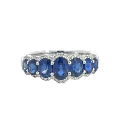 Diamond and Blue Sapphire Ring