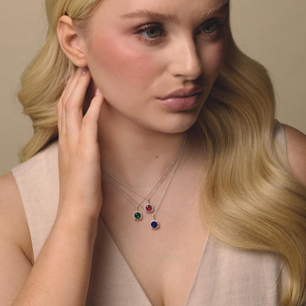 Sterling Silver Citrine & Diamond Necklace