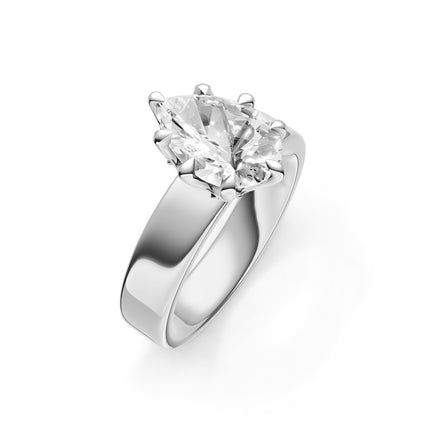 Pear Shape Wide Solitaire Engagement Ring