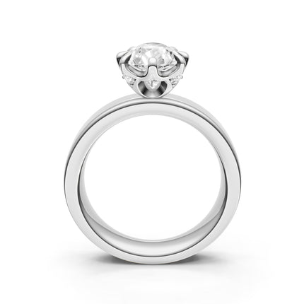 Pear Shape Wide Solitaire Engagement Ring