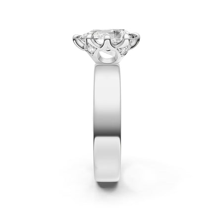 Pear Shape Wide Solitaire Engagement Ring
