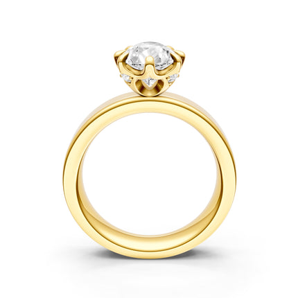 Pear Shape Wide Solitaire Engagement Ring