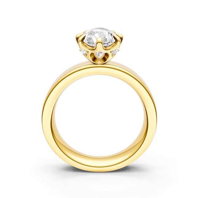 Pear Shape Wide Solitaire Engagement Ring