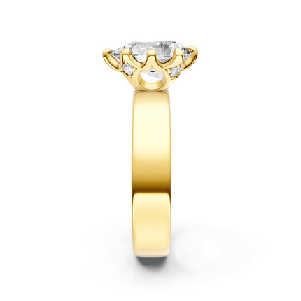 Pear Shape Wide Solitaire Engagement Ring