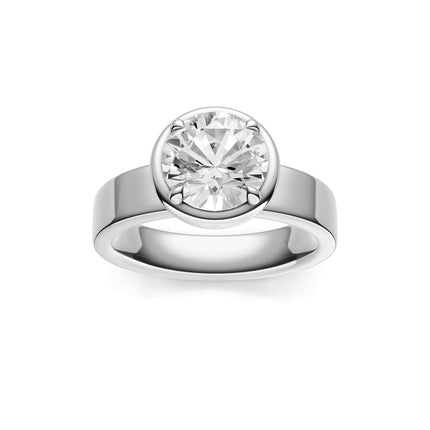 Illusion Bezel Set Round Engagement Ring