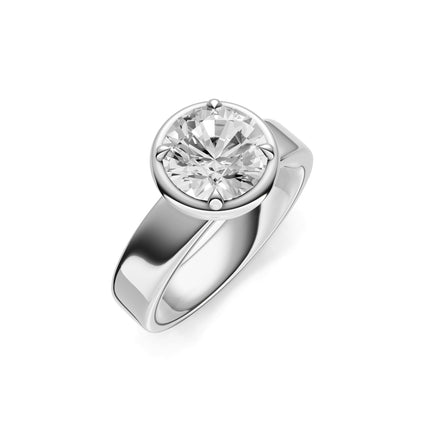 Illusion Bezel Set Round Engagement Ring