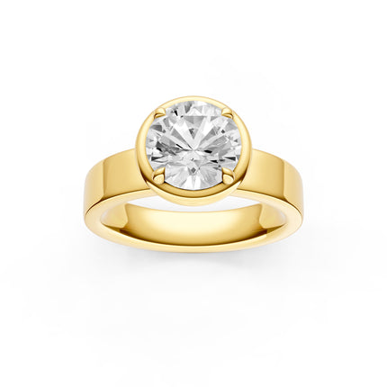 Illusion Bezel Set Round Engagement Ring