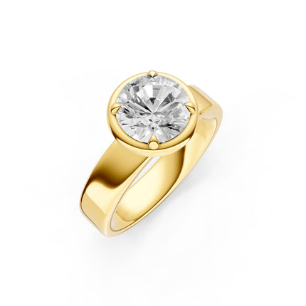 Illusion Bezel Set Round Engagement Ring