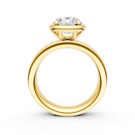 Illusion Bezel Set Round Engagement Ring