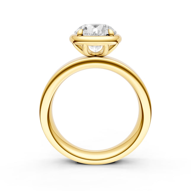 Illusion Bezel Set Round Engagement Ring