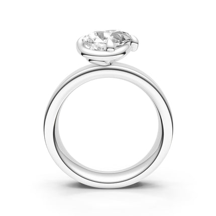 Pear Shape Slanted Wide Set Engagement Ring