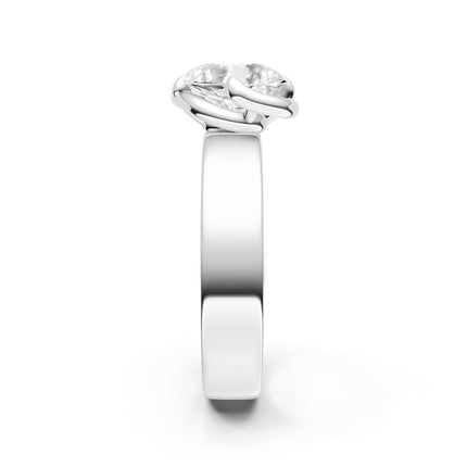 Pear Shape Slanted Wide Set Engagement Ring