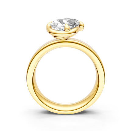 Pear Shape Slanted Wide Set Engagement Ring