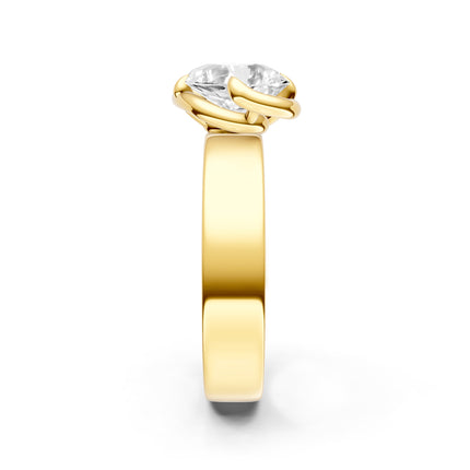 Pear Shape Slanted Wide Set Engagement Ring