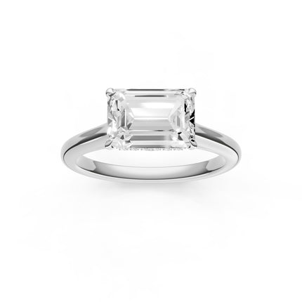 Emerald Cut Inverted Diamond & Hidden Halo
