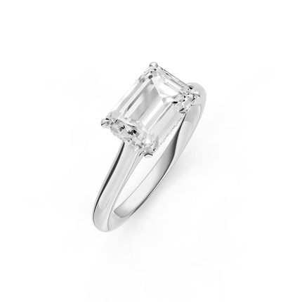 Emerald Cut Inverted Diamond & Hidden Halo