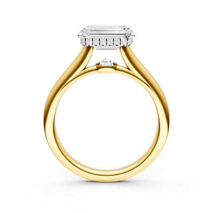 Emerald Cut Inverted Diamond & Hidden Halo