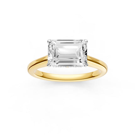 Emerald Cut Inverted Diamond & Hidden Halo