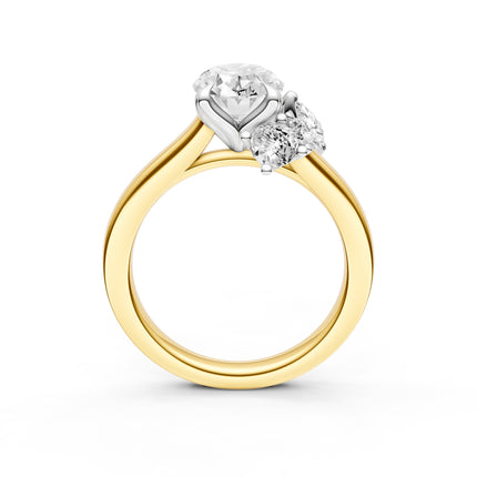 Oval Cut Floral Inspired Diamond Engagement Ring